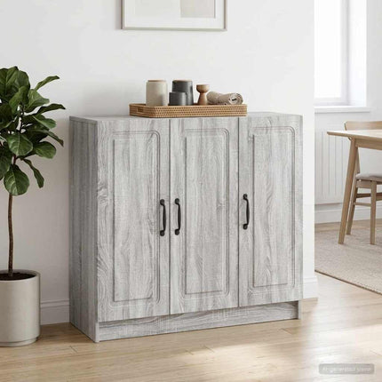Sideboard Grå sonoma-ek 89 x 34,5 x 77 cm Konstruerat trä