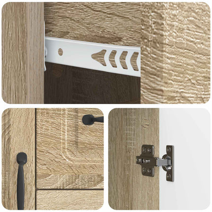Sideboard med låda Sonoma-ek 89 x 34,5 x 57 cm Konstruerat trä