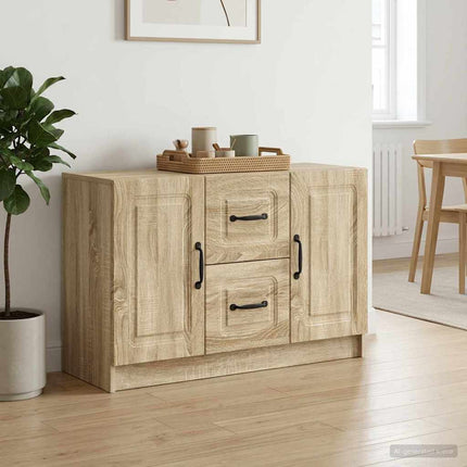 Sideboard med låda Sonoma-ek 89 x 34,5 x 57 cm Konstruerat trä