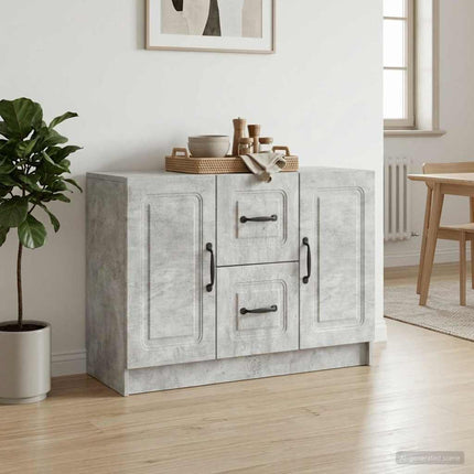 Sideboard med låda Betonggrå 89 x 34,5 x 57 cm Konstruerat trä