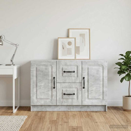Sideboard med låda Betonggrå 89 x 34,5 x 57 cm Konstruerat trä