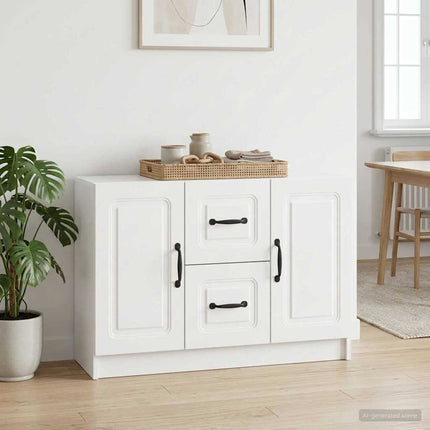 Sideboard Vit högglans 89 x 34,5 x 57 cm Konstruerat trä
