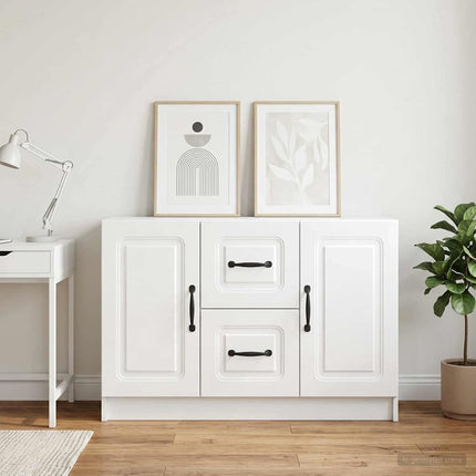 Sideboard Vit högglans 89 x 34,5 x 57 cm Konstruerat trä