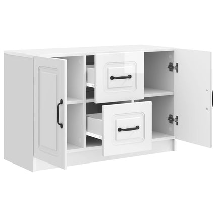 Sideboard Vit högglans 89 x 34,5 x 57 cm Konstruerat trä