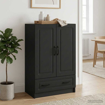 Sideboard med låda Svart 66 x 34,5 x 92 cm Konstruerat trä