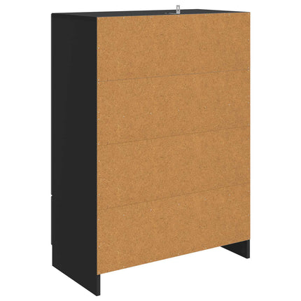 Sideboard med låda Svart 66 x 34,5 x 92 cm Konstruerat trä