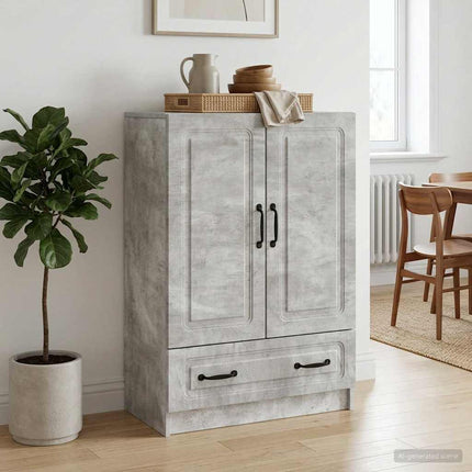 Sideboard med låda Betonggrå 66 x 34,5 x 92 cm Konstruerat trä