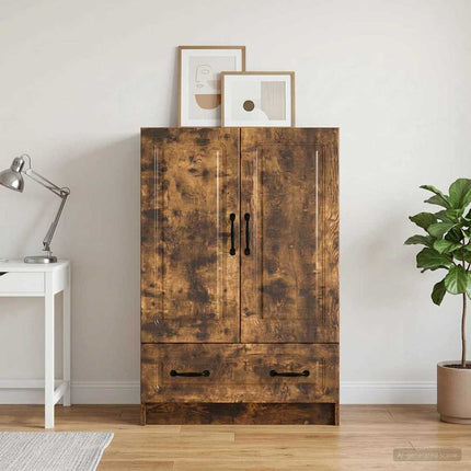 Sideboard med låda Rökt ek 66 x 34,5 x 92 cm Konstruerat trä