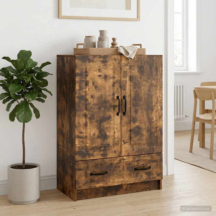 Sideboard med låda Rökt ek 66 x 34,5 x 92 cm Konstruerat trä