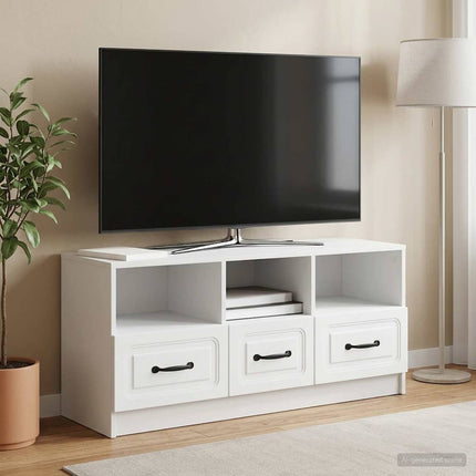TV-skåp med låda Vit 102 x 34,5 x 47 cm Konstruerat trä