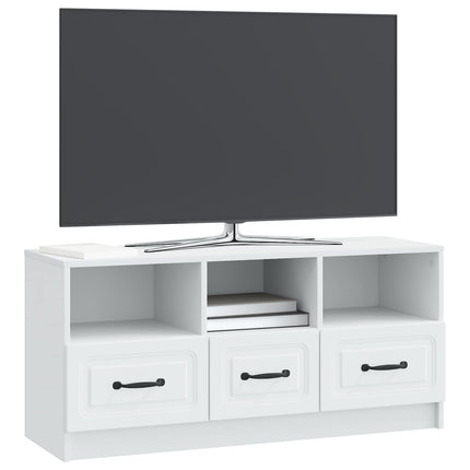 TV-skåp med låda Vit 102 x 34,5 x 47 cm Konstruerat trä