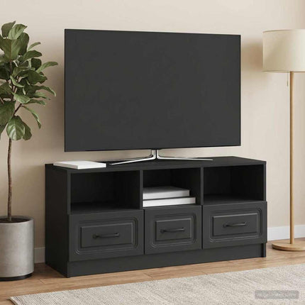 TV-skåp med låda Svart 102 x 34,5 x 47 cm Konstruerat trä