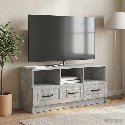 TV-skåp med låda Betonggrå 102 x 34,5 x 47 cm Konstruerat trä