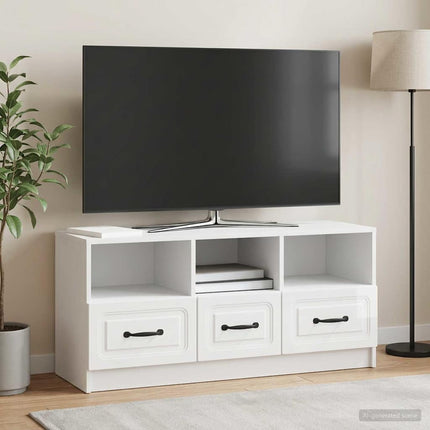 TV-skåp Vit högglans 102 x 34,5 x 47 cm Konstruerat trä