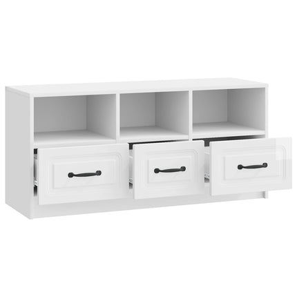 TV-skåp Vit högglans 102 x 34,5 x 47 cm Konstruerat trä