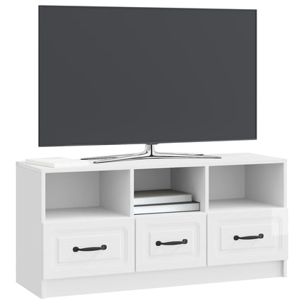 TV-skåp Vit högglans 102 x 34,5 x 47 cm Konstruerat trä