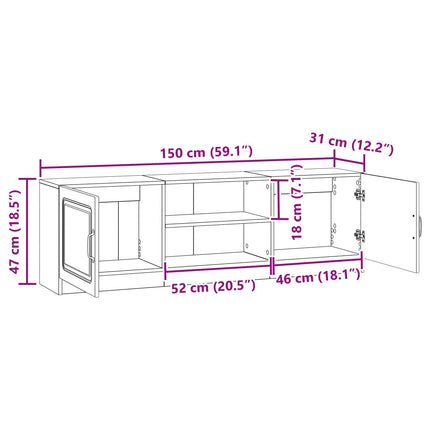 TV-skåp Artisan-ek 150 x 31 x 47 cm Konstruerat trä