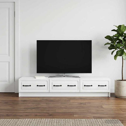 TV-skåp med låda Vit 147 x 34,5 x 27 cm Konstruerat trä