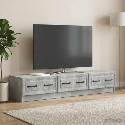 TV-skåp med låda Betonggrå 147 x 34,5 x 27 cm Konstruerat trä