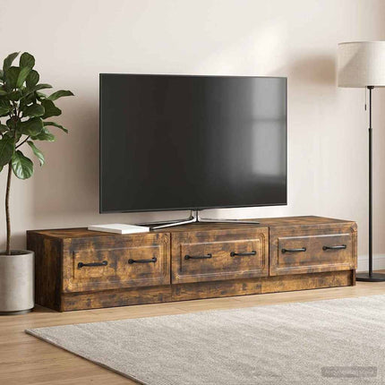 TV-skåp med låda Rökt ek 147 x 34,5 x 27 cm Konstruerat trä