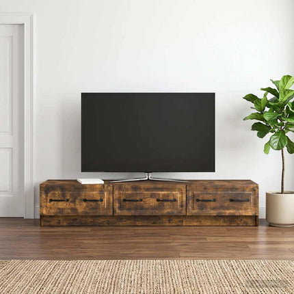 TV-skåp med låda Rökt ek 147 x 34,5 x 27 cm Konstruerat trä
