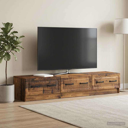 TV-skåp med låda Gammalt trä 147 x 34,5 x 27 cm Konstruerat trä