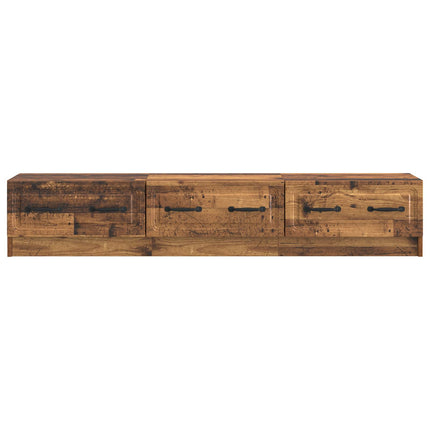 TV-skåp med låda Gammalt trä 147 x 34,5 x 27 cm Konstruerat trä