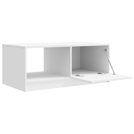Kaffeebord Vit högglans 90 x 50 x 37 cm Konstruerat trä