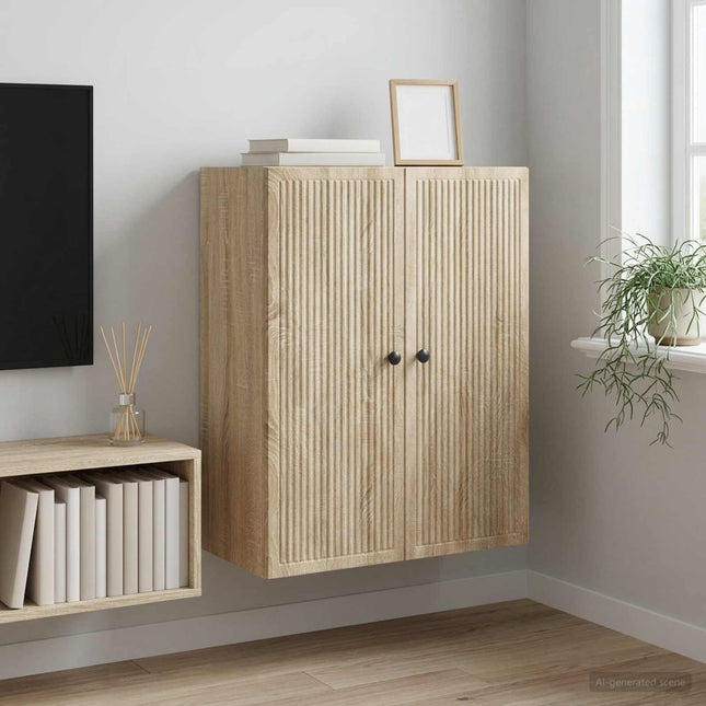 Väggmonterat skåp Sonoma-ek 66 x 34,5 x 90 cm Konstruerat trä