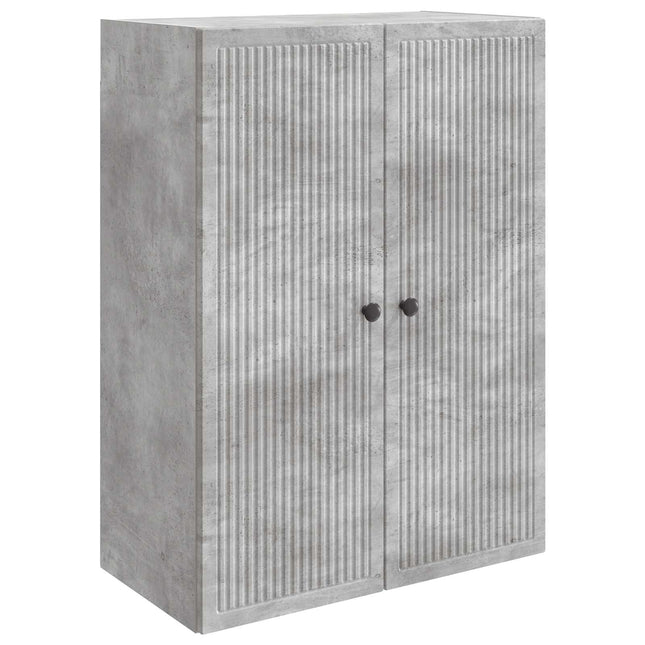 Väggmonterat skåp Betonggrå 66 x 34,5 x 90 cm Konstruerat trä