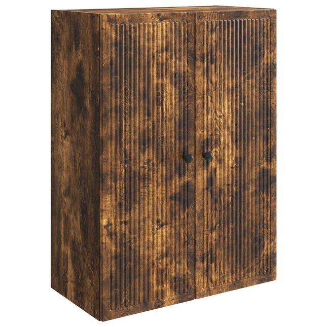 Väggmonterat skåp Rökt ek 66 x 34,5 x 90 cm Konstruerat trä