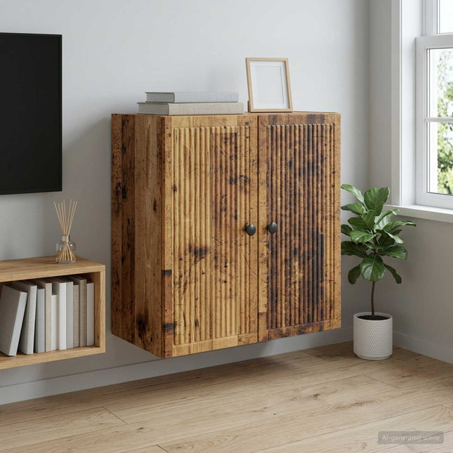 Väggmonterat skåp Gammalt trä 59 x 31 x 60 cm Konstruerat trä