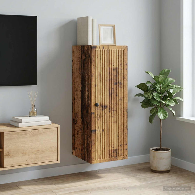 Väggmonterat skåp Gammalt trä 33 x 34,5 x 90 cm Konstruerat trä