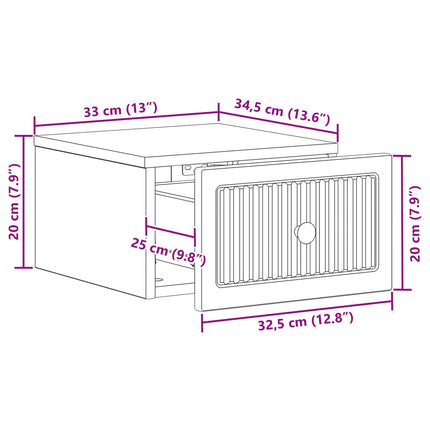 Väggmonterat Sängbord Vit 33 x 34,5 x 20 cm Konstruerat trä