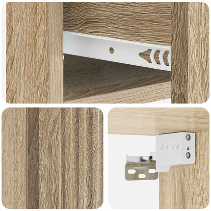 Väggmonterat Sängbord 2 pcs Sonoma-ek 33 x 34,5 x 20 cm