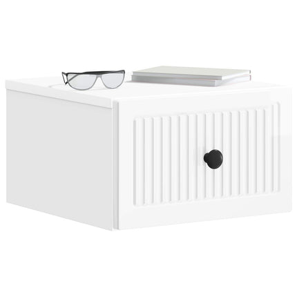 Väggmonterat Sängbord 2 pcs Vit högglans 33 x 34,5 x 20 cm