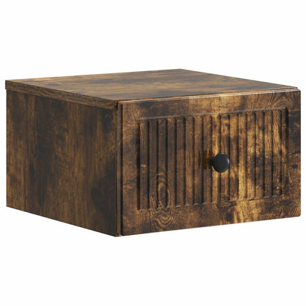 Väggmonterat Sängbord med låda 2 pcs Rökt ek 33 x 34,5 x 20 cm
