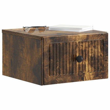 Väggmonterat Sängbord med låda 2 pcs Rökt ek 33 x 34,5 x 20 cm
