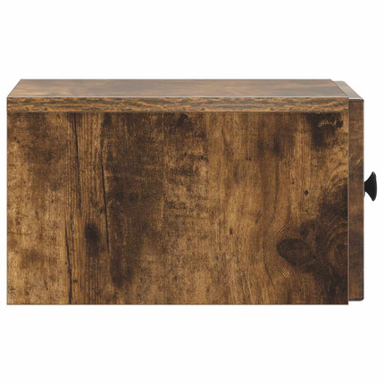 Väggmonterat Sängbord med låda 2 pcs Rökt ek 33 x 34,5 x 20 cm