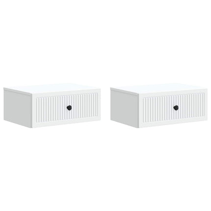 Nattduksbord 2 pcs Vit 49 x 34,5 x 20 cm Konstruerat trä