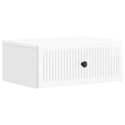 Nattduksbord med låda 2 pcs Vit högglans 49 x 34,5 x 20 cm