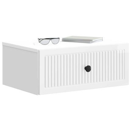 Nattduksbord med låda 2 pcs Vit högglans 49 x 34,5 x 20 cm