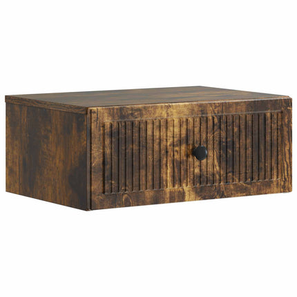 Nattduksbord 2 st Rökt ek 49 x 34,5 x 20 cm Konstruerat trä