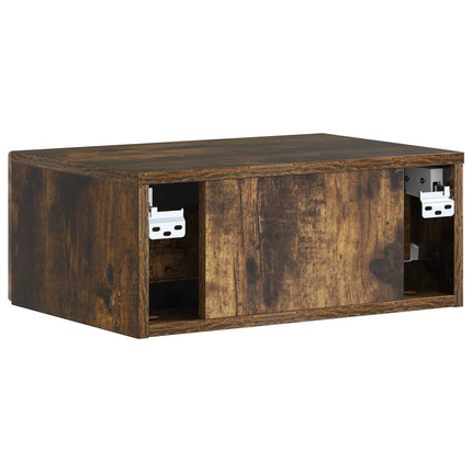 Nattduksbord 2 pcs Rökt ek 49 x 34,5 x 20 cm Konstruerat trä