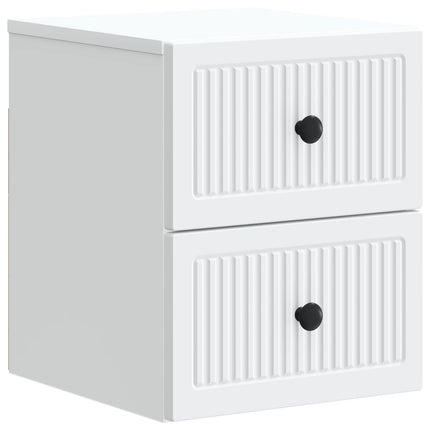 Väggmonterat Sängbord med låda 2 pcs Vit 33 x 34,5 x 40 cm