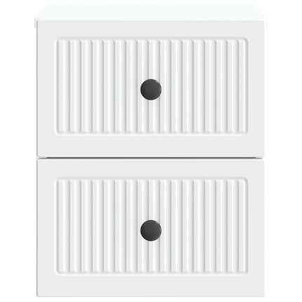 Väggmonterat Sängbord med låda 2 pcs Vit 33 x 34,5 x 40 cm