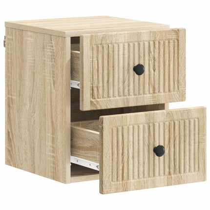 Väggmonterat Sängbord 2 pcs Sonoma-ek 33 x 34,5 x 40 cm