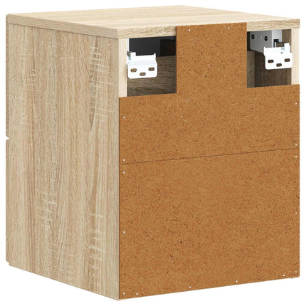 Väggmonterat Sängbord 2 pcs Sonoma-ek 33 x 34,5 x 40 cm