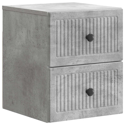 Väggmonterat Sängbord 2 pcs Betonggrå 33 x 34,5 x 40 cm
