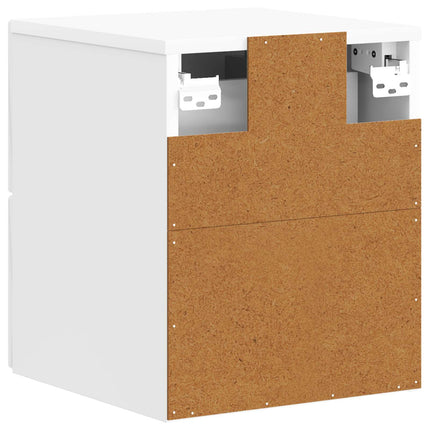Väggmonterat Sängbord 2 pcs Vit högglans 33 x 34,5 x 40 cm